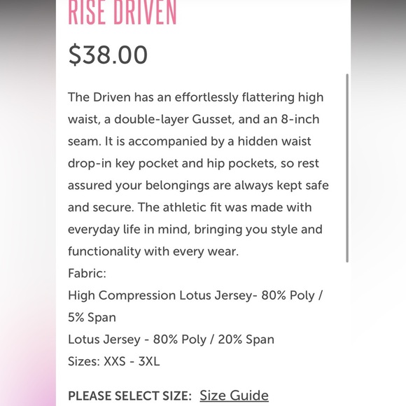 RISE High Waist Biker Shorts - Driven Compression Lotus Jersey Dark Green Shortp - Picture 13 of 13